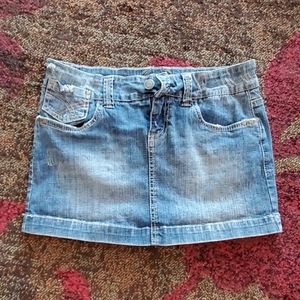 Hydraulic Jean mini skirt